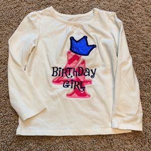 4T Girl Long sleeve Birthday Shirt